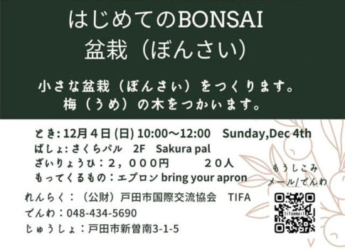 戸田市国際交流協会の2022年11月と12月のイベント