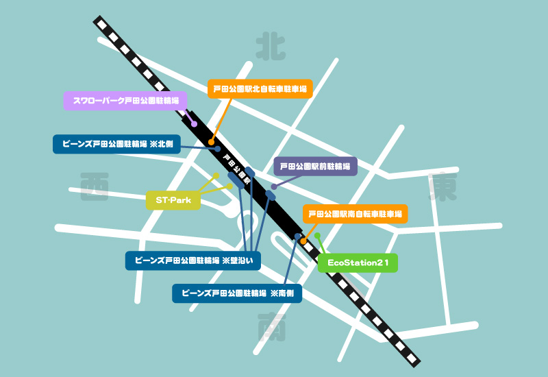 戸田公園駅周辺の駐輪場（2023年4月）