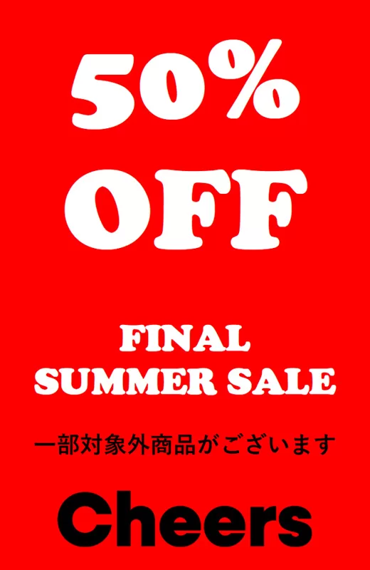戸田市の洋服屋さん cheears。ファイナルサマーセール！